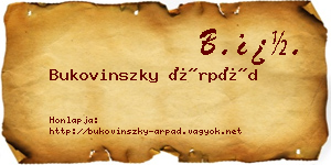 Bukovinszky Árpád névjegykártya