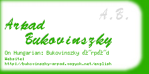 arpad bukovinszky business card